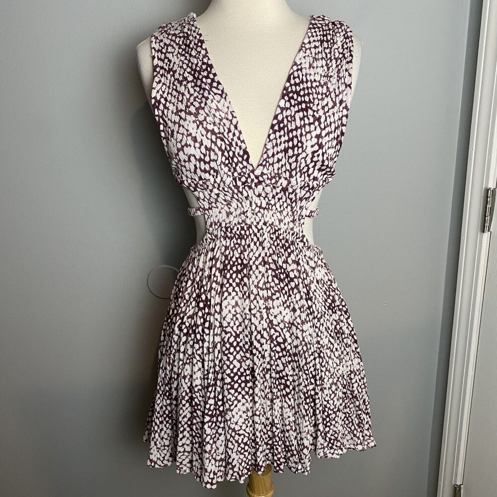 Lovely Day Plunging V-Neck Cutout Mini Dress, Size M